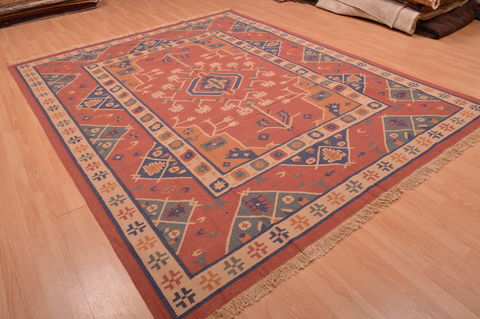 Kilim Red Flat Woven 710 X 90 Area Rug 100-109185 Image 3