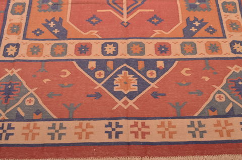 Kilim Red Flat Woven 710 X 90 Area Rug 100-109185 Image 8