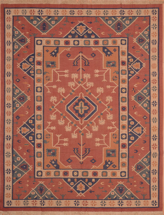 Kilim Red Flat Woven 710 X 90 Area Rug 100-109185 Image 0
