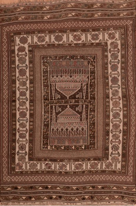 Kilim Beige Hand Knotted 54 X 86 Area Rug 100-109187 Image 0