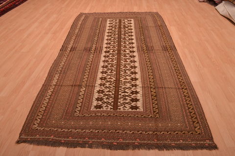 Kilim Beige Hand Knotted 52 X 91 Area Rug 100-109188 Image 1