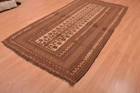 Kilim Beige Hand Knotted 52 X 91 Area Rug 100-109188 Image 5