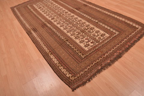 Kilim Beige Hand Knotted 52 X 91 Area Rug 100-109188 Image 6