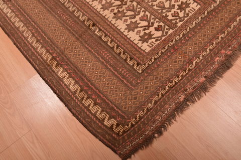 Kilim Beige Hand Knotted 52 X 91 Area Rug 100-109188 Image 7