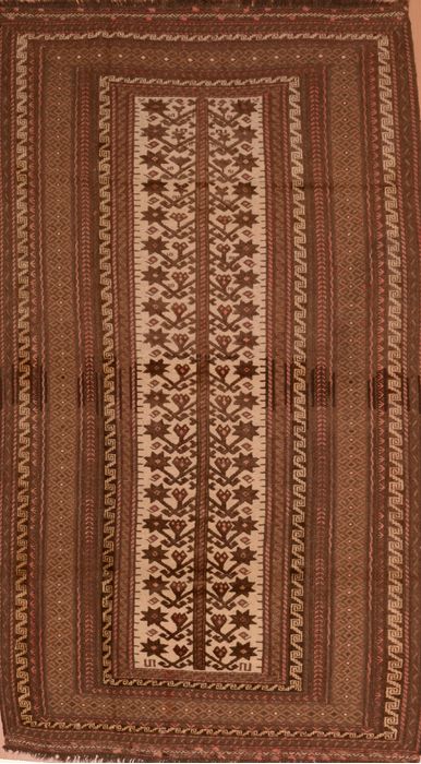 Kilim Beige Hand Knotted 52 X 91 Area Rug 100-109188 Image 0