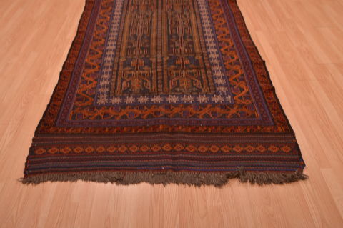 Kilim Brown Hand Knotted 410 X 810 Area Rug 100-109189 Image 4