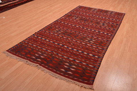 Kilim Red Hand Knotted 48 X 92 Area Rug 100-109190 Image 2