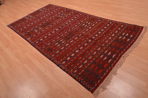 Kilim Red Hand Knotted 48 X 92 Area Rug 100-109190 Image 3