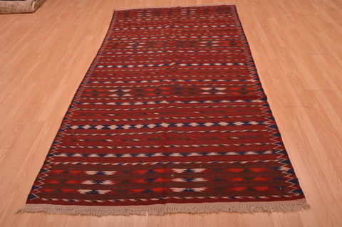 Kilim Red Hand Knotted 48 X 92 Area Rug 100-109190 Image 4