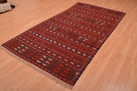 Kilim Red Hand Knotted 48 X 92 Area Rug 100-109190 Image 5