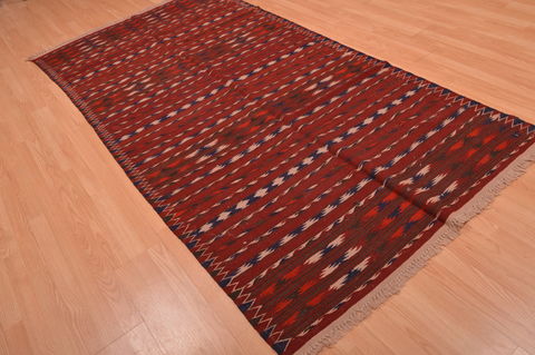 Kilim Red Hand Knotted 48 X 92 Area Rug 100-109190 Image 6
