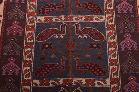 Baluch Blue Hand Knotted 50 X 85 Area Rug 100-109193 Image 10