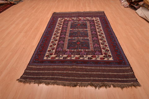 Baluch Blue Hand Knotted 50 X 85 Area Rug 100-109193 Image 1