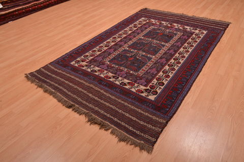 Baluch Blue Hand Knotted 50 X 85 Area Rug 100-109193 Image 2