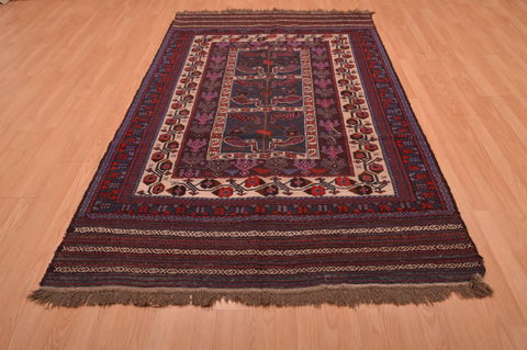 Baluch Blue Hand Knotted 50 X 85 Area Rug 100-109193 Image 3