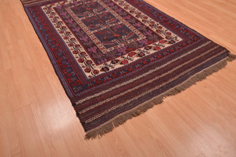 Baluch Blue Hand Knotted 50 X 85 Area Rug 100-109193 Image 5