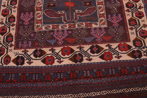 Baluch Blue Hand Knotted 50 X 85 Area Rug 100-109193 Image 7