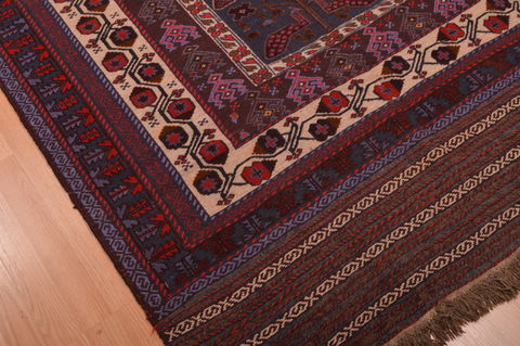 Baluch Blue Hand Knotted 50 X 85 Area Rug 100-109193 Image 9