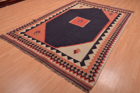 Kilim Blue Flat Woven 67 X 99 Area Rug 100-109196 Image 2