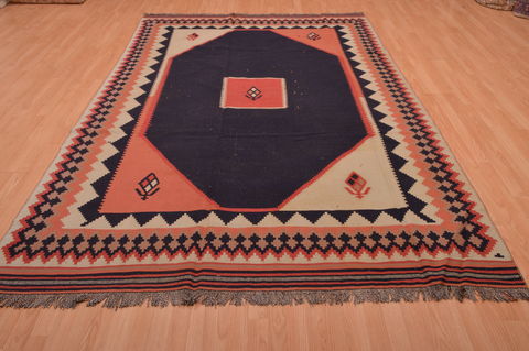Kilim Blue Flat Woven 67 X 99 Area Rug 100-109196 Image 4