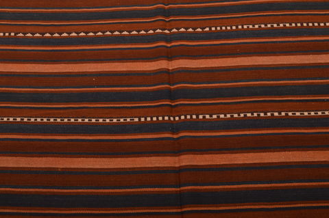 Kilim Brown Runner Flat Woven 411 X 103 Area Rug 100-109197 Image 8