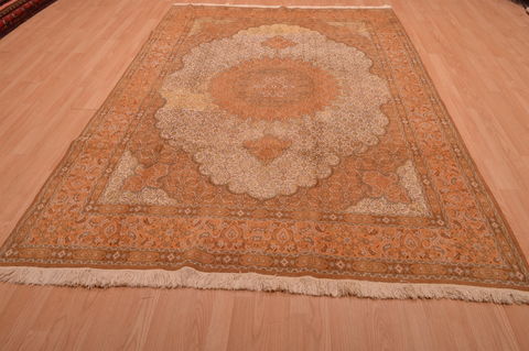 Mood Beige Hand Knotted 68 X 95 Area Rug 100-109203 Image 1