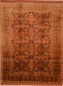 Persian Kurdi Beige Rectangle 7x9 ft Wool Carpet 109204