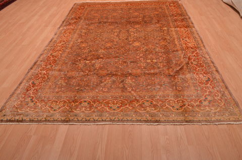 Kashan Orange Hand Knotted 68 X 94 Area Rug 100-109207 Image 1