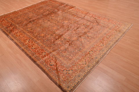 Kashan Orange Hand Knotted 68 X 94 Area Rug 100-109207 Image 3