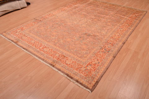 Kashan Orange Hand Knotted 68 X 94 Area Rug 100-109207 Image 5