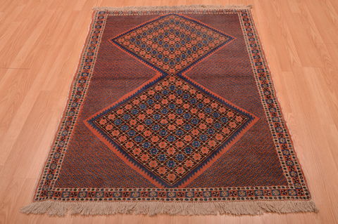 Afshar Brown Hand Knotted 39 X 52 Area Rug 100-109212 Image 1