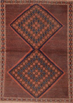 Afshar Brown Hand Knotted 3'9" X 5'2"  Area Rug 100-109212
