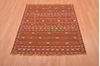 Kilim Brown Square Flat Woven 38 X 310  Area Rug 100-109215 Thumb 4