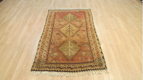 Gabbeh Orange Hand Knotted 35 X 61 Area Rug 100-109218 Image 1