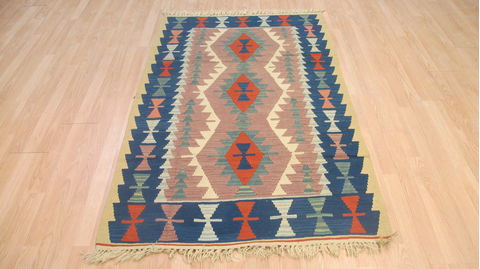 Kilim Blue Flat Woven 36 X 59 Area Rug 100-109224 Image 1