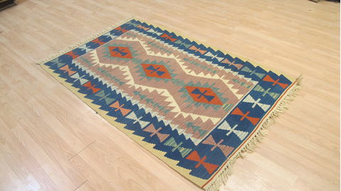 Kilim Blue Flat Woven 36 X 59 Area Rug 100-109224 Image 3