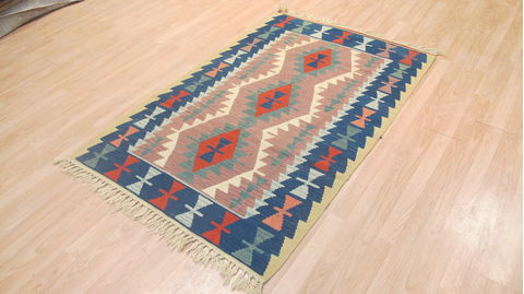 Kilim Blue Flat Woven 36 X 59 Area Rug 100-109224 Image 4