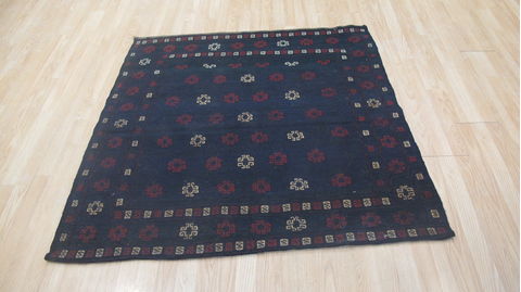 Kilim Blue Flat Woven 44 X 47 Area Rug 100-109225 Image 3