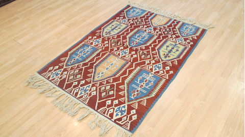 Kilim Red Flat Woven 36 X 50 Area Rug 100-109232 Image 2