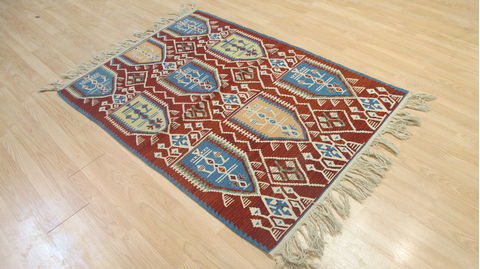 Kilim Red Flat Woven 36 X 50 Area Rug 100-109232 Image 3