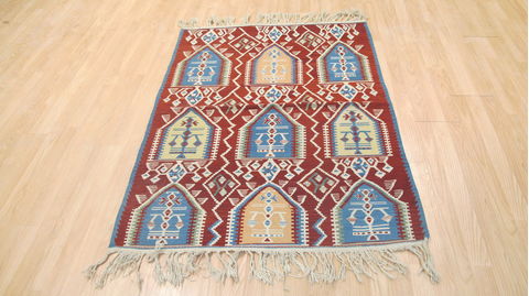 Kilim Red Flat Woven 36 X 50 Area Rug 100-109232 Image 4