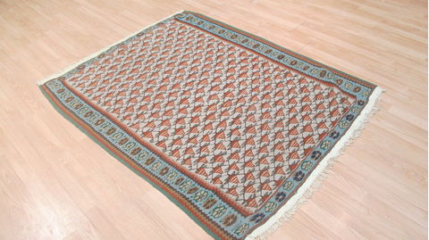 Kilim Green Flat Woven 43 X 55 Area Rug 100-109236 Image 6