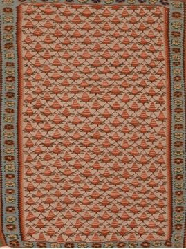 Afghan Kilim Green Rectangle 3x5 ft Wool Carpet 109236