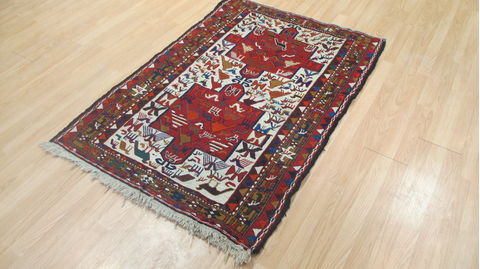Kilim Red Flat Woven 35 X 51 Area Rug 253-109237 Image 5