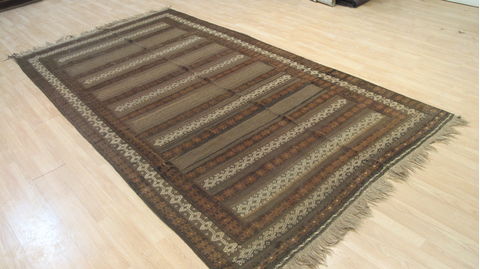 Kilim Brown Flat Woven 58 X 101 Area Rug 100-109239 Image 3