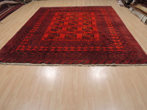 Bokhara Red Hand Knotted 91 X 111 Area Rug 100-109243 Image 1