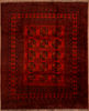 Bokhara Red Hand Knotted 91 X 111  Area Rug 100-109243 Thumb 0