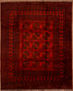 Bokhara Red Hand Knotted 91 X 111 Area Rug 100-109243 Thumb 0