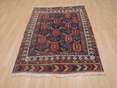 Afshar Blue Hand Knotted 41 X 59 Area Rug 100-109250 Image 1