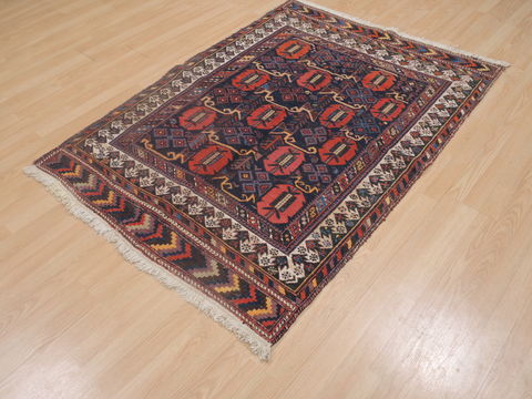 Afshar Blue Hand Knotted 41 X 59 Area Rug 100-109250 Image 2